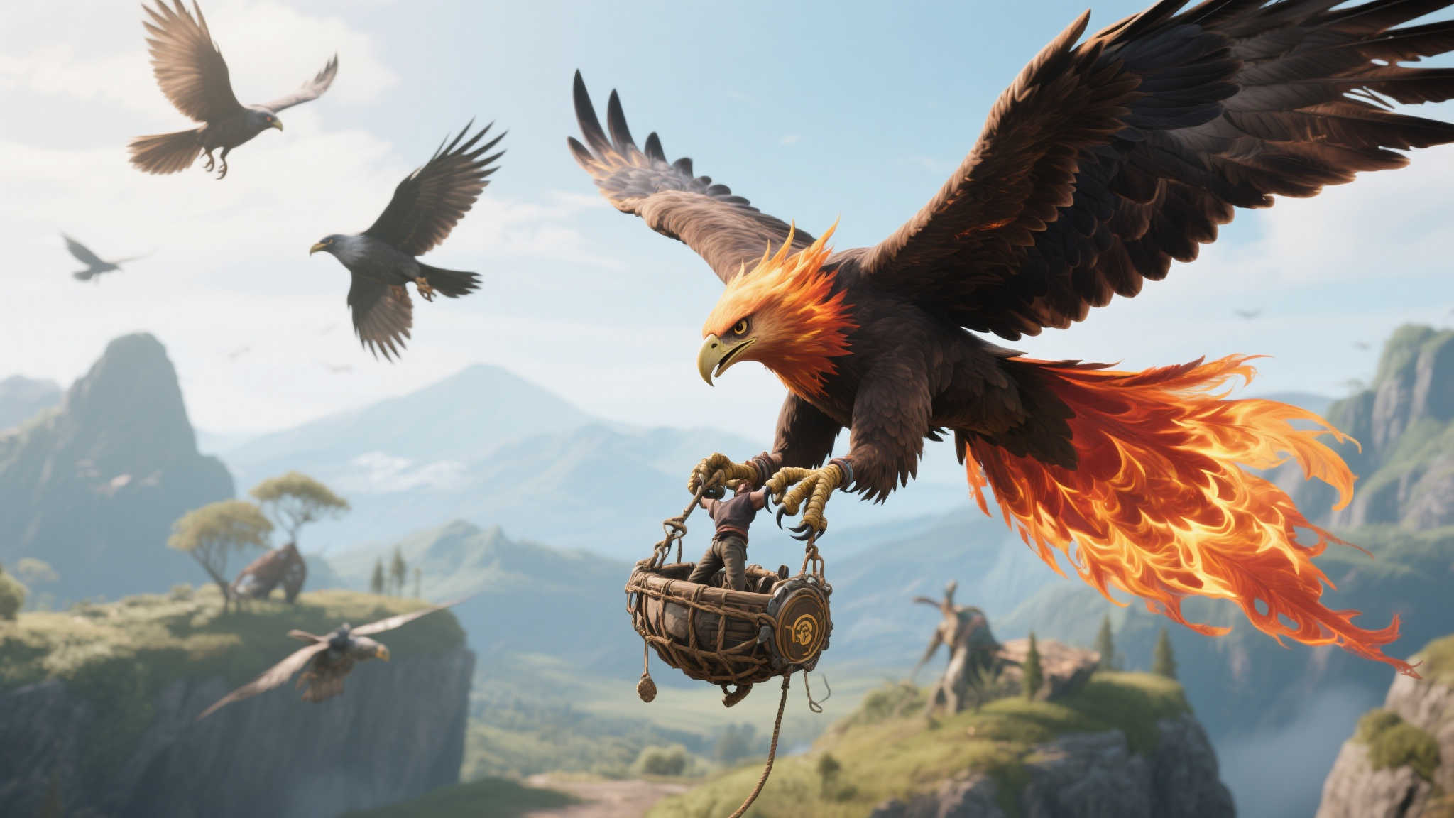 《帕鲁》新玩法:鸟不载人滑翔,那就让人被鸟抓着飞! 《帕鲁》新玩法:鸟不载人滑翔,那就让人被鸟抓着飞!